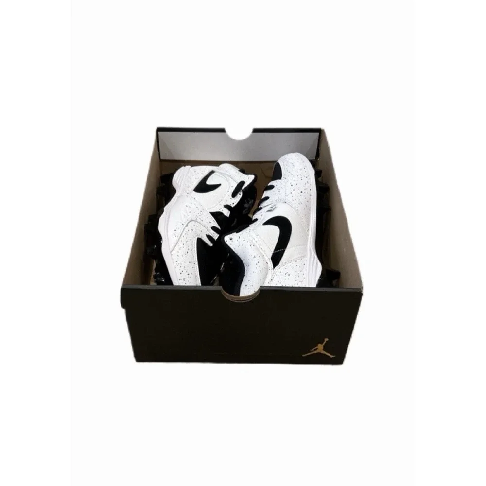 Size 12 Men's - Jordan Stadium 90 Low TD White Black HQ0210-100 Football Cleats
